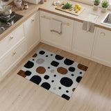 Modern Geometric Black Rust Circles Area Rug