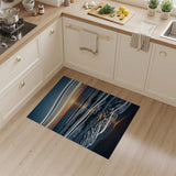 Sunset Ocean Waves Coastal Area Rug