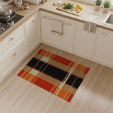 Bold Orange Black Grid Geometric Area Rug