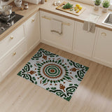 Green Sunburst Floral Medallion Rug