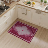 Ornate Pink Hearts Area Rug