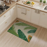 Coastal Green Palm Frond Area Rug