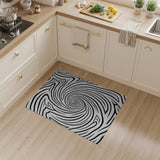 Abstract Area Hypnotic Swirl Black White Area Rug