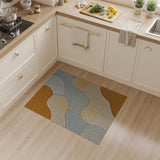 Wavy Orange Beige Grey Abstract Area Rug