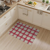 Vibrant Red Gingham Checkered Area Rug