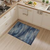 Blue Wavy Stripe Abstract Area Rug