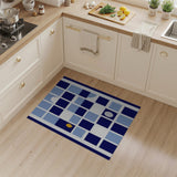 Navy Blue Pixel Geometric Area Rug