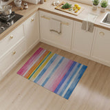 Watercolor Rainbow Horizontal Stripe Area Rug