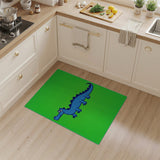 Cute Blue Crocodile Kids Area Rug