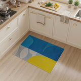 Abstract Cloud Wave Area Rug in Blue Yellow