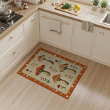 Whimsical Orange Mushroom Toadstool Rug