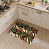 Stacked Books Brown Washable Area Rug