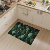 Emerald Green Scallop Fan Area Rug
