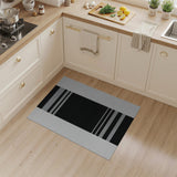 Modern Black Grey White Striped Area Rug