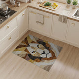 Geometric Lion Face Area Rug