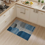Abstract Blue Grey Geometric Area Rug