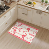 Coastal Beach Pink Flamingo Coastal Area Rug