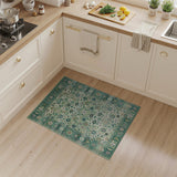 Seafoam Green Persian Area Rug with Intricate Motifs