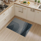 Abstract Blue Wave Landscape Rug