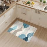 Blue Teal Abstract Wave No. 4 Area Rug