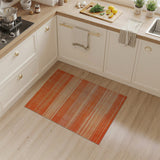 Warm Orange Horizontal Stripe Area Rug