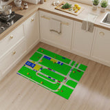 Retro Pixel City Street Area Rug