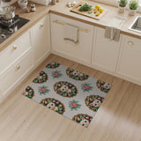 Vintage White Cat Portrait Pink Rose Area Rug