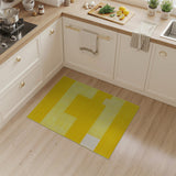 Vibrant Yellow Geometric Stripe Area Rug