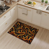 Fiery Abstract Dancers Orange Area Rug