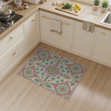 Multi-color and Patterns Blush Pink Floral Mandala Area Rug