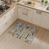 Modern Mustard Geometric Abstract Area Rug