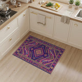 Vibrant Purple Pink Geometric Tribal Rug