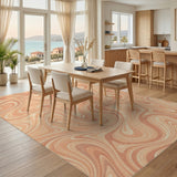 Orange Marble Swirl Area Rug