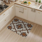 Ornate Trellis Cream Area Rug with Star Motifs
