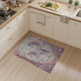 Magical Forest Unicorn Washable Area Rug - Pastel Pink Nursery Decor