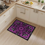 Hot Pink Black Ornate Mandala Rug