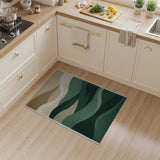 Layered Green Wave Mountain Area Rug