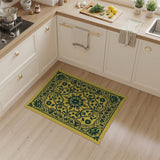 Radiant Yellow Art Nouveau Floral Rug