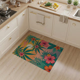 Hibiscus Sunset Palm Coastal Area Rug