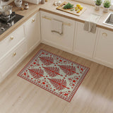 Red Papercut Fir Tree Area Rug