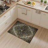 Ornate Gold Baroque Distressed Vintage Area Rug
