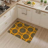 Orange Geometric Sunburst Area Rug