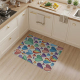 Whimsical Rainbow Hearts Area Rug