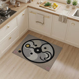 Beige Yin-Yang Tribal Dot Area Rug