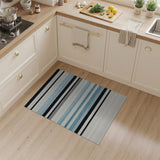 Geometric Modern Blue Teal Horizontal Striped Area Rug