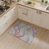 Blush Pink Swirling Abstract Area Rug