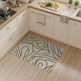 Gold and Silver Wavy Gold Abstract Area Rug