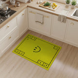 Kids Cartoon Cheerful Yellow Smiley Face Area Rug