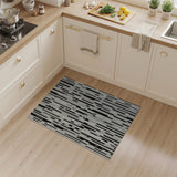 Vertical Black White Stripe Geometric Area Rug