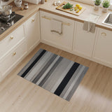 Black and White Modern Black Grey White Striped Area Rug